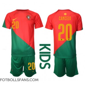 Portugal Joao Cancelo #20 Replika Hemmatröja Barn VM 2022 Kortärmad (+ Korta byxor)